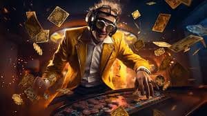 Pemuda menikmati permainan sportsbook di perangkat mobile